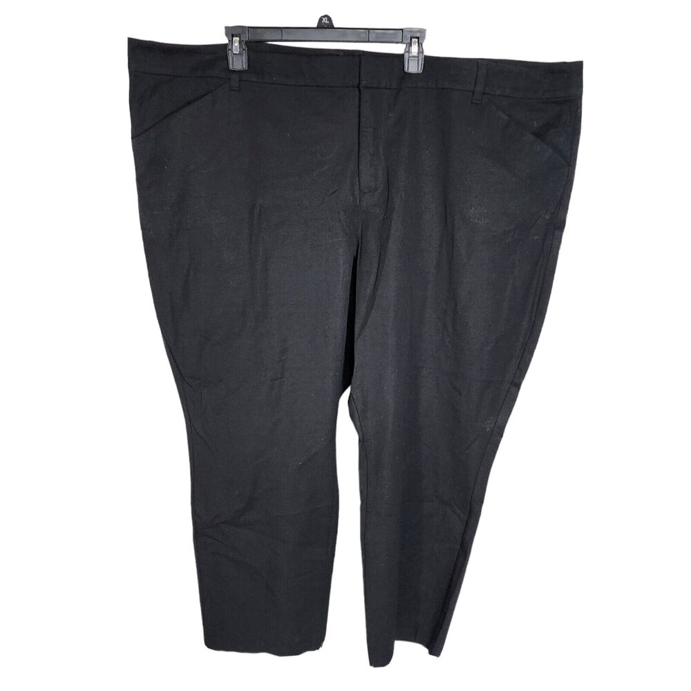 Old Navy Womens Pixie Pants Size 30 Plus Regular Black Chino Mid Rise Trousers